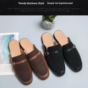 Luxury Premium High Quality Italian Non-slip Outdoor Half Mules Shoes for Men