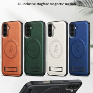 Luxury Premium Soft leather magnetic case with stand Case Cover For Samsung A Series