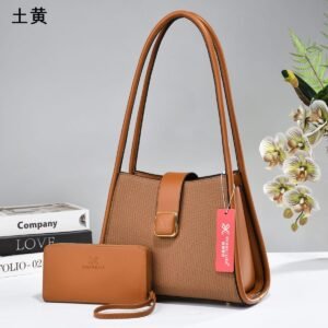 Luxury Premium 2 in 1 Trendy Luxe Designer Bag - Brown