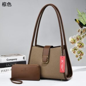 Luxury Premium 2 in 1 Trendy Luxe Designer Bag - Coffee Brown