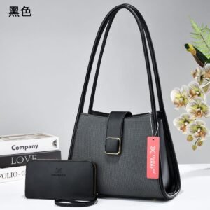 Luxury Premium 2 in 1 Trendy Luxe Designer Bag - Black