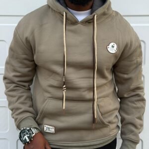 Unisex Soft Comfort Fit Plain Pullover Hoodie - Tan