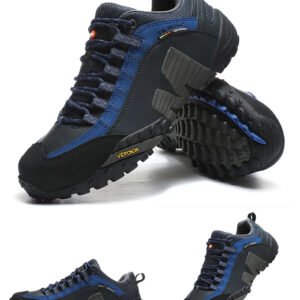 High Quality Unisex Waterproof Anti-Slip Leather Hiking Outdoor Casual Hiking Shoes - Blue
