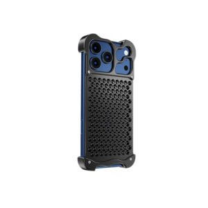 Luxury Ultra thin Aluminum Alloy Heat Dissipation Aromatherapy Anti-Scratch Slim Case Cover For iPhone 17 Pro Max - Black