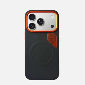 Luxury Premium Faux Design Magnetic with Heat Dissipation Case Cover  for iPhone 17 Pro Max - Black