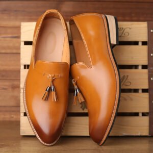 Men's Pointed Toe Business Fashionable Casual Leather Wear-Resistant Low Heel Shoes