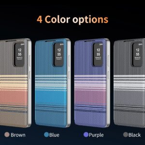 Luxury Premium woven leather all inclusive anti drop Smart Window Flip Case cover Samsung S Series