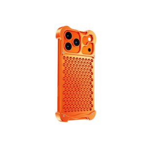 Luxury Ultra thin Aluminum Alloy Heat Dissipation Aromatherapy Anti-Scratch Slim Case Cover For iPhone 17 Pro Max - Orange