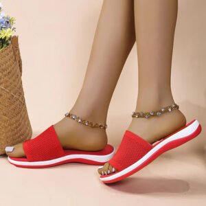 Maining Casual Flat Beach Summer Designer Fashion Sandals - Red