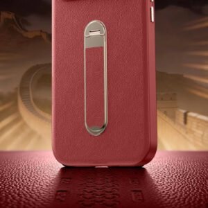 Luxury Premium High Quality Leather Stand Phone Case Cover For iPhone 17 Pro Max - Maroon