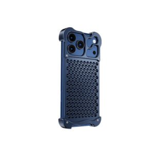 Luxury Ultra thin Aluminum Alloy Heat Dissipation Aromatherapy Anti-Scratch Slim Case Cover For iPhone 17 Pro Max - Blue