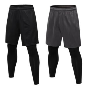 2 in 1 Performance Athletic Breathable Gym Workout Running Shorts