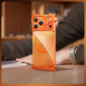 Luxury Premium Luxury Metal Frameless Magnetic Irregular Metallic Case Cover For iPhone Series