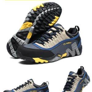 High Quality Unisex Waterproof Anti-Slip Leather Hiking Outdoor Casual Hiking Shoes - Beige Yellow