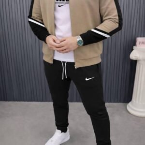 3 in 1 High Quality Turkey Custom piece Tracksuit Set - Brown Black