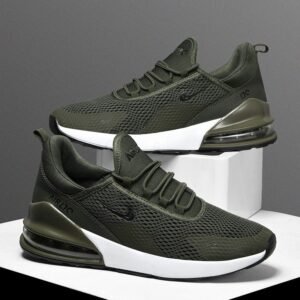Luxury Premium Fitness Style Air Sports Cushion Lightweight Breathable Shoes - Dark Green