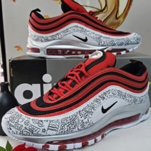Luxury Premium Four Seasons Unisex Breathable Cushioning Rebound Sneakers Shoes - Red White