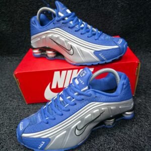 Luxury Premium Blade Sneakers Breathable Shock Absorption Shoes - Blue Silver