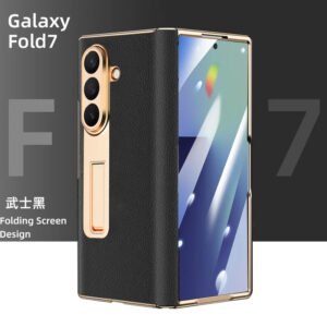 Luxury Premium Electroplated Hinge Nappa Pattern Protective Case Cover For Samsung Z Fold Series