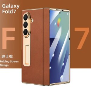 Luxury Premium Electroplated Hinge Nappa Pattern Protective Case Cover For Samsung Z Fold Series