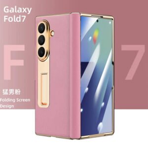 Luxury Premium Electroplated Hinge Nappa Pattern Protective Case Cover For Samsung Z Fold Series