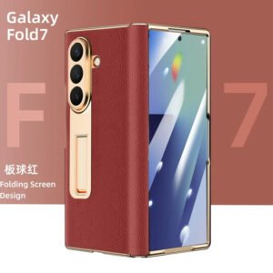 Luxury Premium Electroplated Hinge Nappa Pattern Protective Case Cover For Samsung Z Fold Series