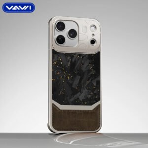 Luxury Premium VAWI Exclusive Design Satin Stitched Aluminum Aromatherapy  Carbon Fiber Case Cover for iPhone 17 Pro Max