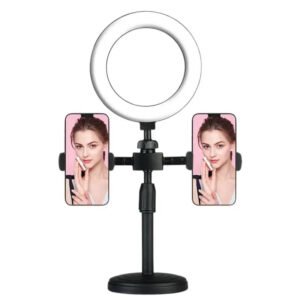 Dual-camera Fill Light Stand Professinonal Ring Light With Tripod & Phone Holder For Live Streaming