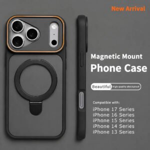 Luxury Premium Built-in Magnetic Ring Kickstand Matte Shockproof Bumper Case Cover For iPhone Series