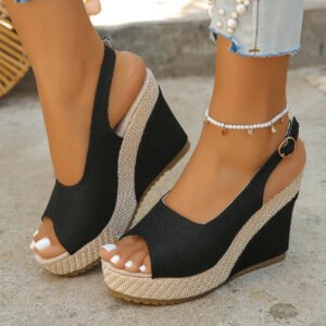 Luxury Premium Fish Mouth Roman Comfortable Wearing Thick Sandals Heels