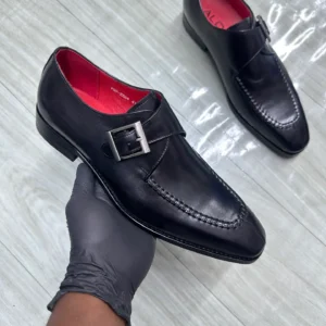 Single Strap Monk Red Bottom Leather Officials