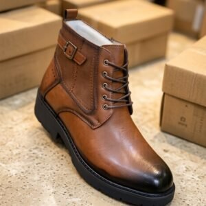 Vintage Lace Up Chunky Sole Ankle Boots